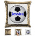 Soccer Personalized Magic Sequin Pillow Pillow GLAM Gold Dark Blue 