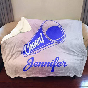 Cheerleader Personalized Sherpa Blanket Blankets Lemons Are Blue 50x60 Blue 