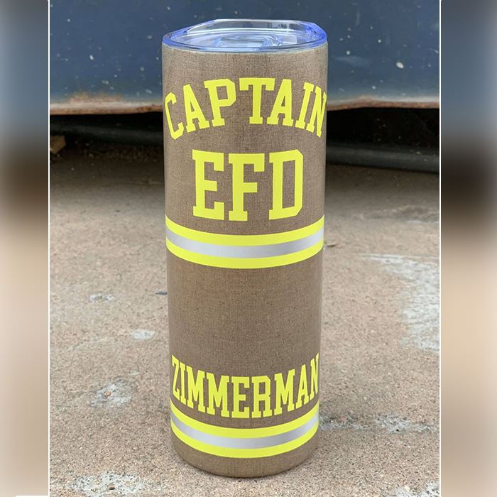 Firefighter Personalized Turnout Full Wrap Sublimated Printed Tumbler