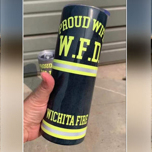 Firefighter Personalized Turnout Full Wrap Sublimated Printed Tumbler