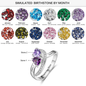 Custom Double Birthstone Ring