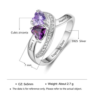 Custom Double Birthstone Ring