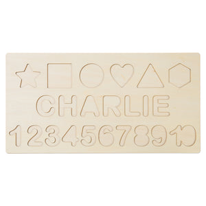 Personalized Wooden Name Puzzle with Numbers 1-10  and Shapes