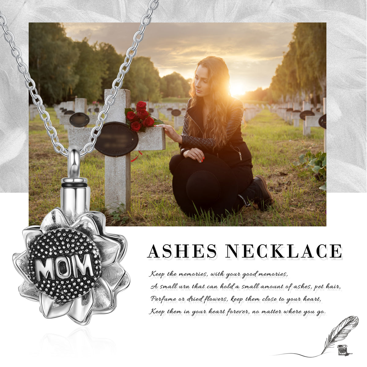 Urn Necklace For Ashes Small Keepsake Heart Pendant Necklace Cremation  Jewelry | Fruugo JP