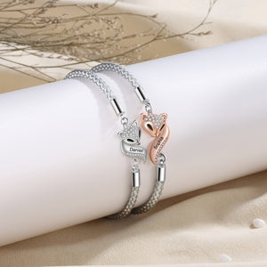 Custom Fox Couple Bracelet for Mother And Daughter