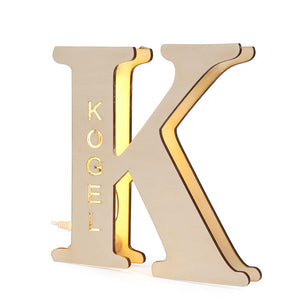 Wood Letter and Name Night Light