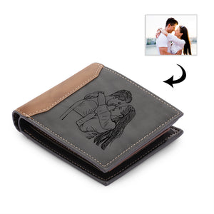 Personalized Custom Photo Wallets With Engraved Picture & Initial Name