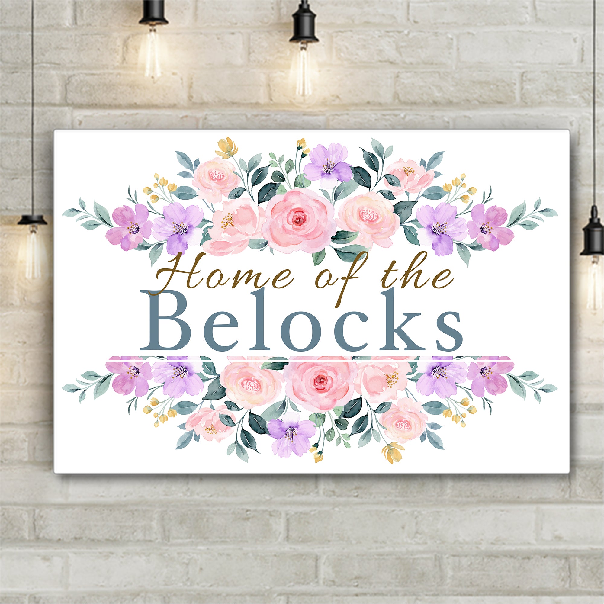 Home Family Floral Personalized Premium Canvas