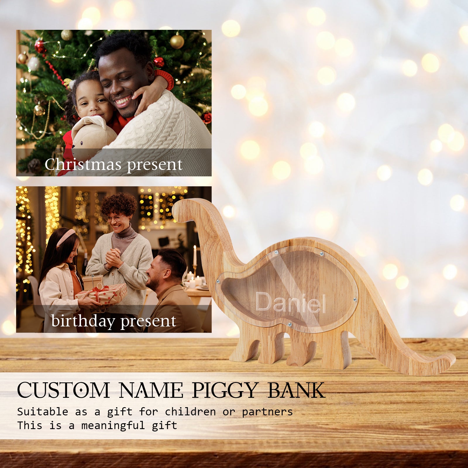 Personalized Name Wooden Piggy Bank, Customized Animal Money Bank Gift for Kids 14 Different Designs To Choose From