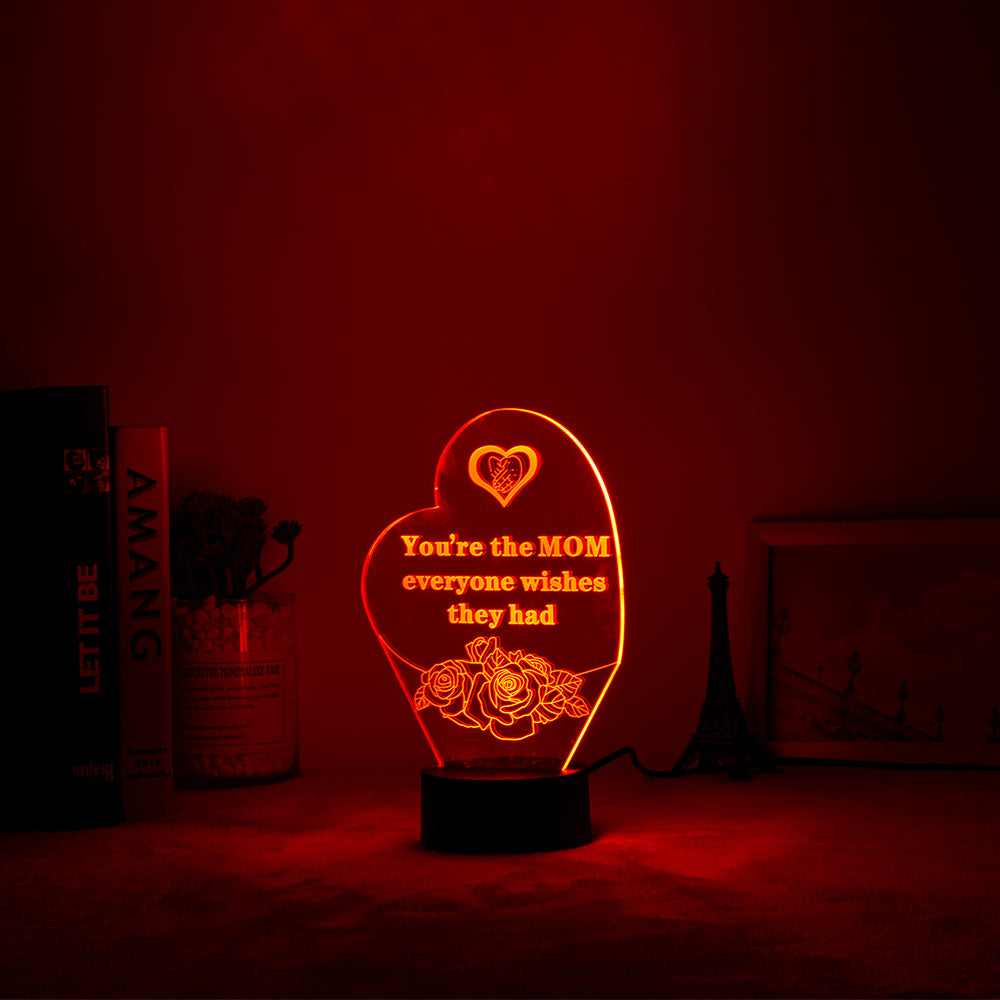 Mother's Day Heart Shaped Night Light