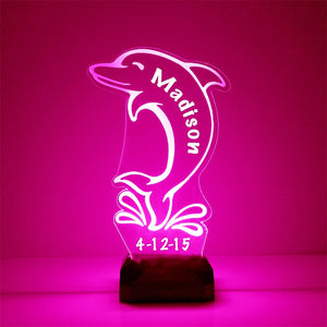 Custom Name Animal Dolphin Night Light
