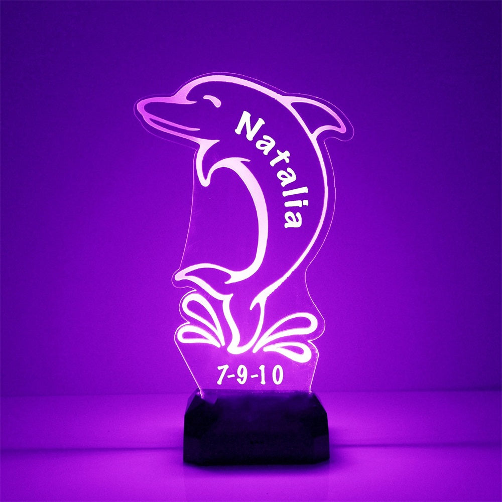 Custom Name Animal Dolphin Night Light