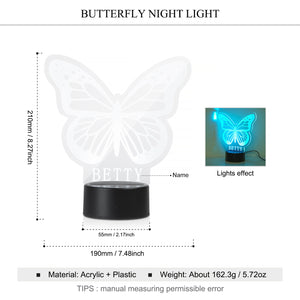 Custom Butterfly Name Night Light