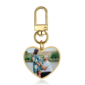 Custom Heart Photo Keychain