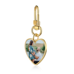 Custom Heart Photo Keychain