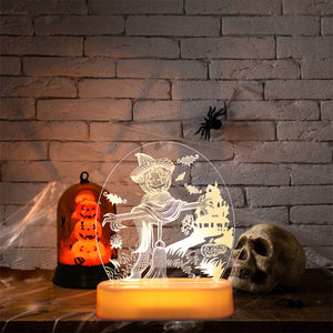 Halloween Pumpkin Scarecrow  Night Light Desk Table Lamp