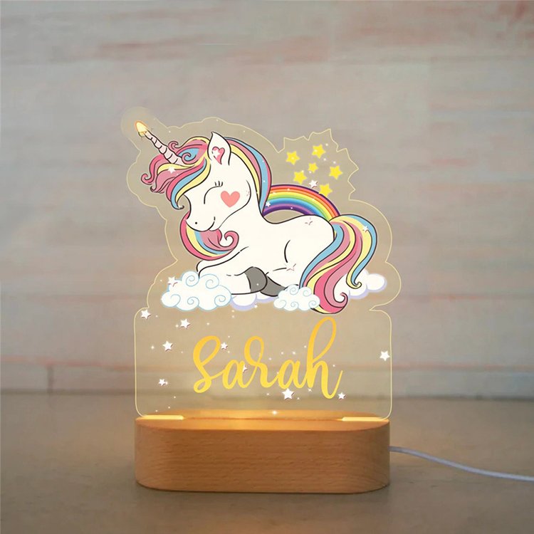 Custom Name Acrylic Unicorn Light Lamp