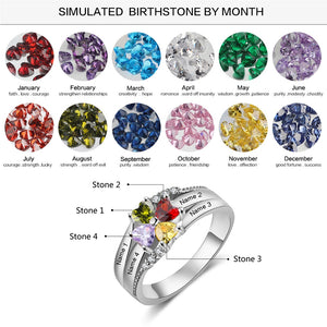 Cubic Zirconia Flower Rings with Names