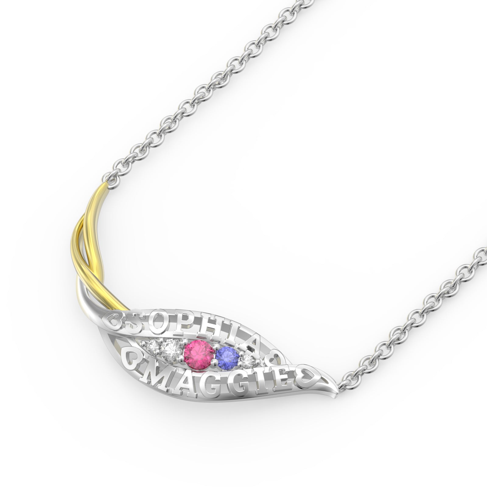 Custom 3D Jewelry Birthstone Necklace