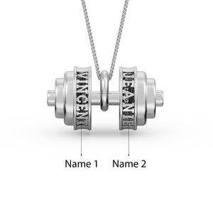 Custom 3D Jewelry Dumbbel Couple Necklace