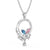 Personalized Name Round Pendant Necklace with 1/2 Birthstone, 925 Sterling Silver with Chain.
