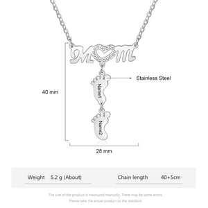 Engraved Stainless Steel Foot Necklace