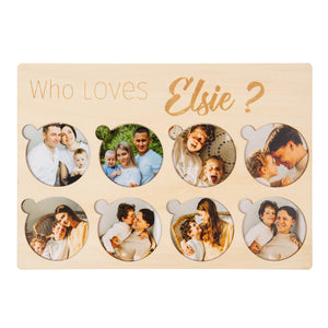 Who Loves You Custom Wood Photo Name Puzzle