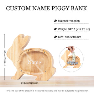 Custom Name Wooden Piggy Bank 7 Different Animals/Shapes To Choose From
