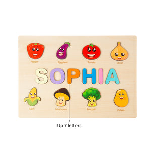 Fun Personalized Wood Happy Vegetable Name Puzzle