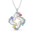 Custom Baby Feet 3D Quartet Names Necklace with Birthstones