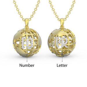 Exquisite World Pendant With Customized Letters and Numbers
