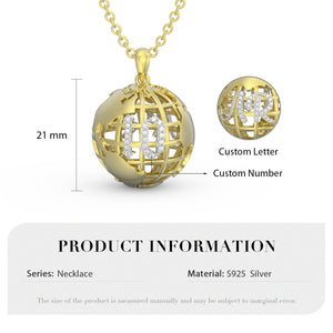Exquisite World Pendant With Customized Letters and Numbers