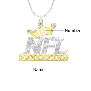 Custom 3D Jewelry NFL Necklace With Name and Number