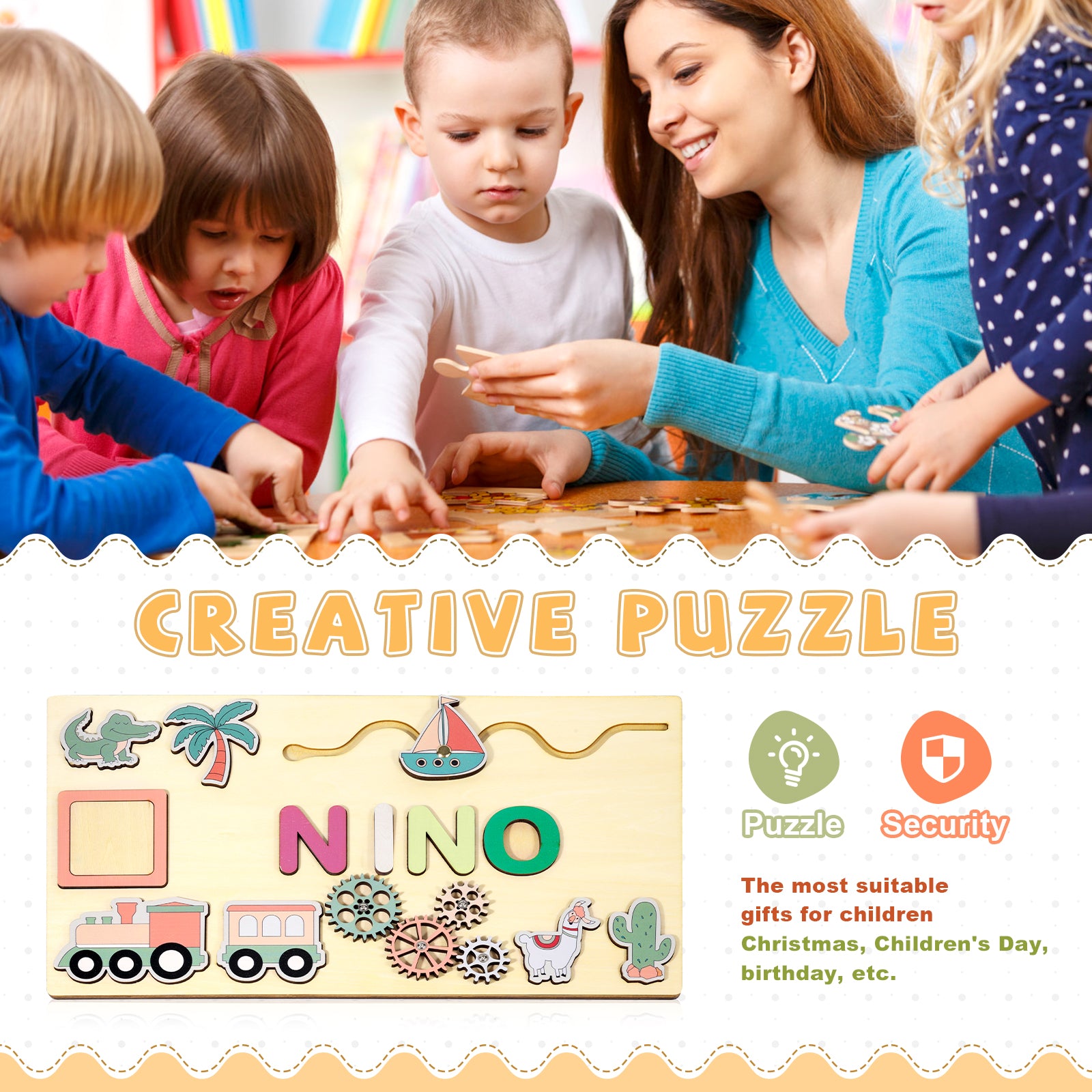 Toddler/Baby Busy Custom Name Puzzle