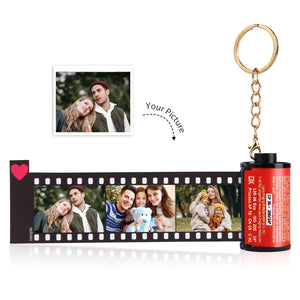 Personalized Film Roll Keychain, Vintage Personalized Photo Picture Keychain