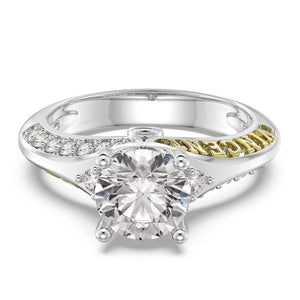 Personalize  Names, and Birthstones 3D  925 Sterling Silver Zirconia/Moissanite Ring