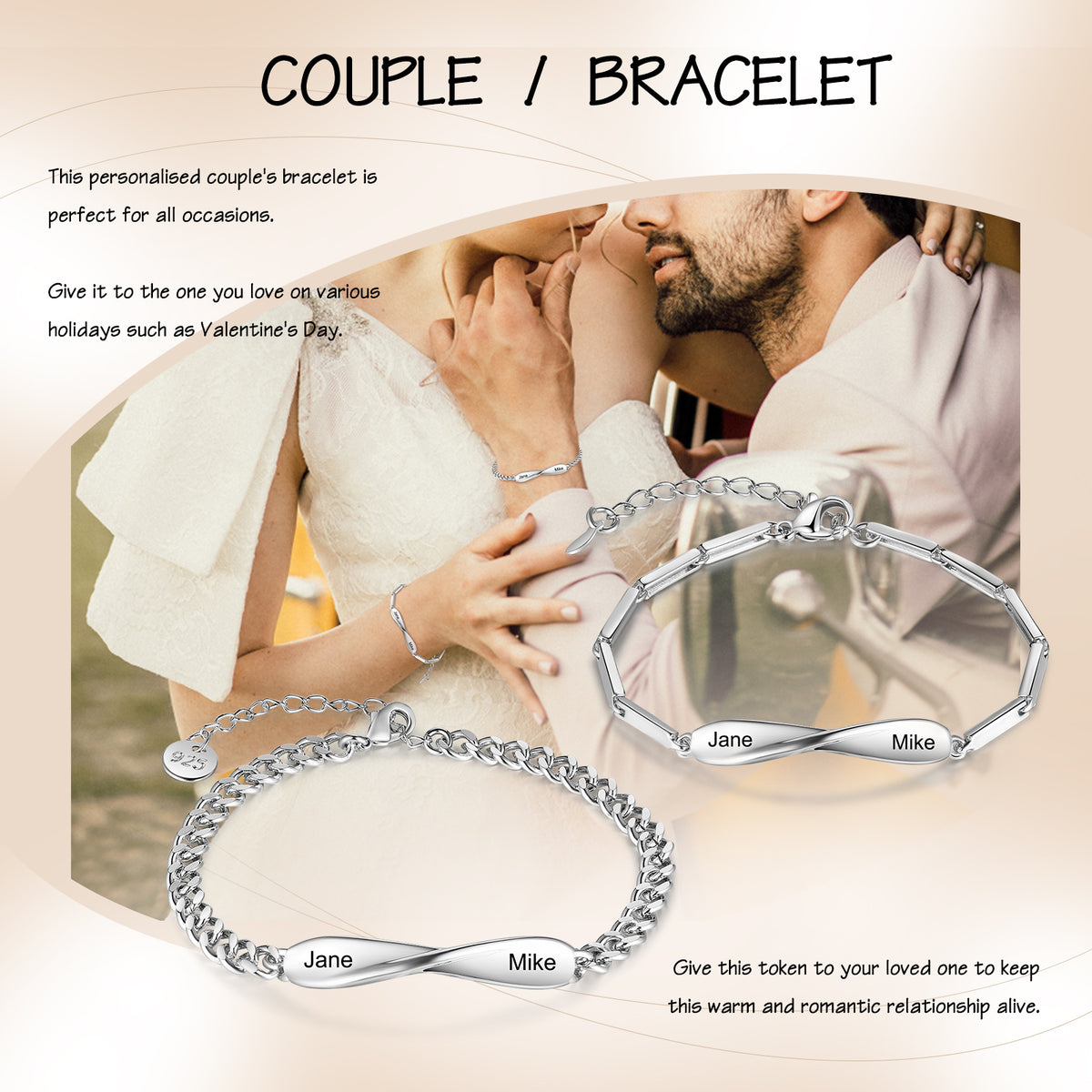 Personalized Initial Charm Infinity Bracelet-Sterling Silver Bracelet -  Nadin Art Design - Personalized Jewelry