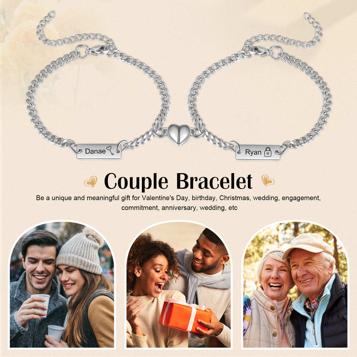 Amazon.com: Matching Couple Bracelets Natural Gemstone Yin Yang Crystal  Bracelet for Couples, Onyx Bracelet for Him, Moonstone Bracelet for Her:  Clothing, Shoes & Jewelry