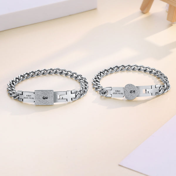 Fashion 2 Love Magnetic Bracelet Men And Women Key Heart Lock Silver |  Jumia Nigeria