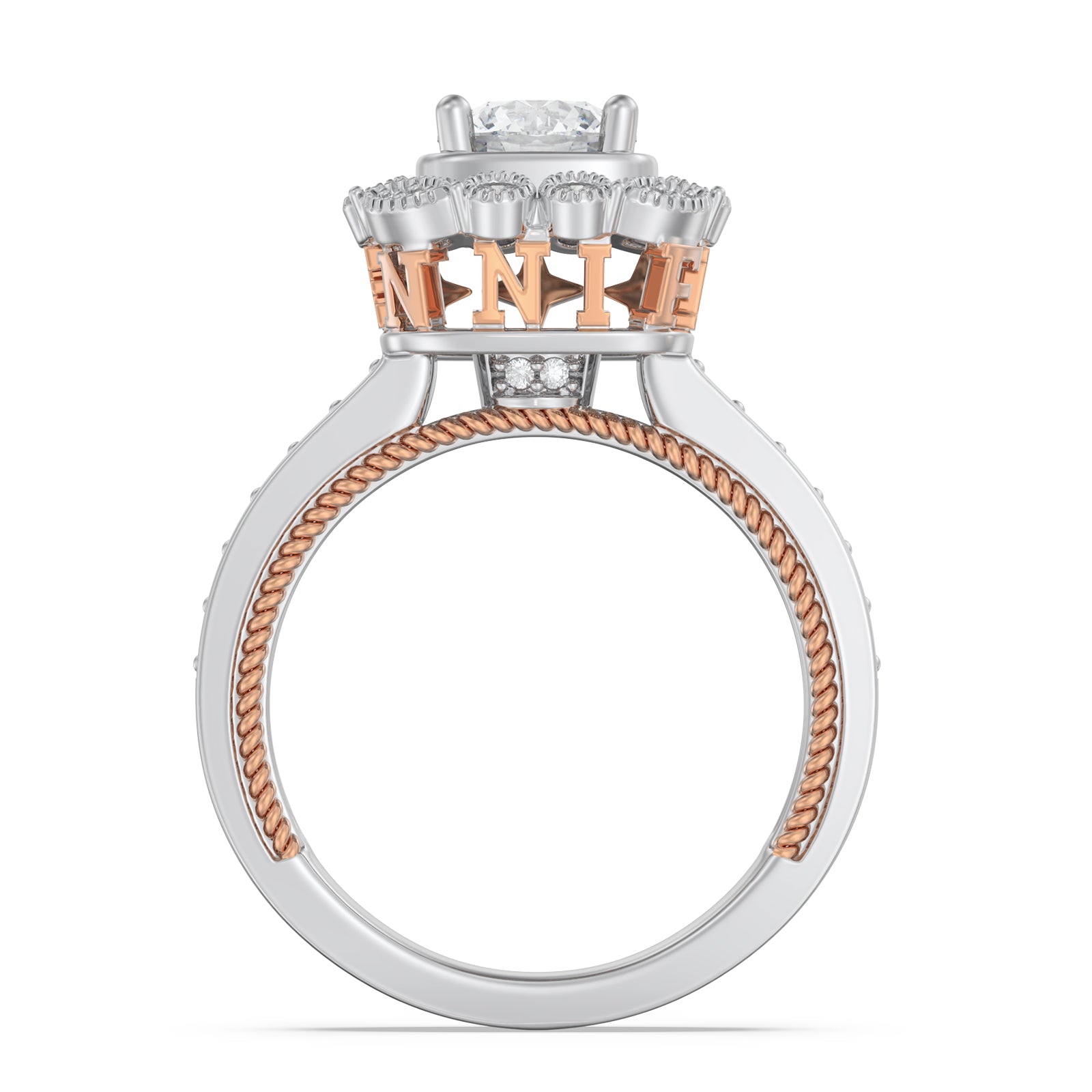Custom 3D Moissanite/ Zirconia Princess Cut Ring
