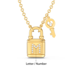 Personalized 3D Jewelry Lock and Key Necklace