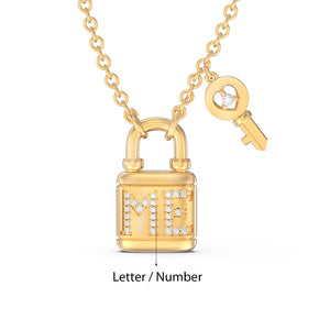 Personalized Padlock And Key Necklace