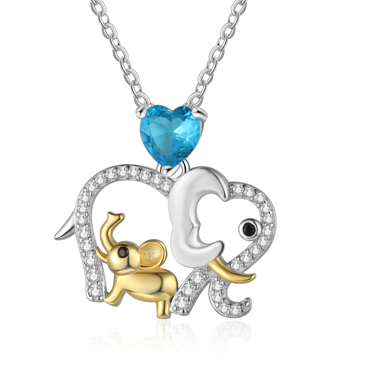 Elephant Birthstone Necklace Pyrite Chain, Good Luck Elephant Birthstone  Necklace, Best Friend Gift, Sterling Elephant Birthstone Necklace - Etsy
