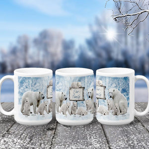New Mommy and Me Coffee Cups Set Mugs Mama Baby Bear Blue Mini