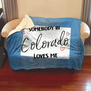 Somebody Loves Me (CUSTOM) Sherpa Blanket Blankets CustomCat Colorado 