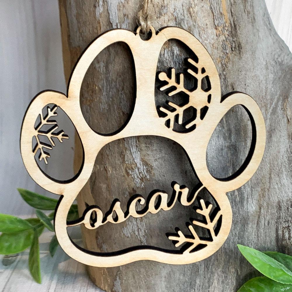 Personalized Laser Cut Pet Paw Print Ornament – The ApronPlace