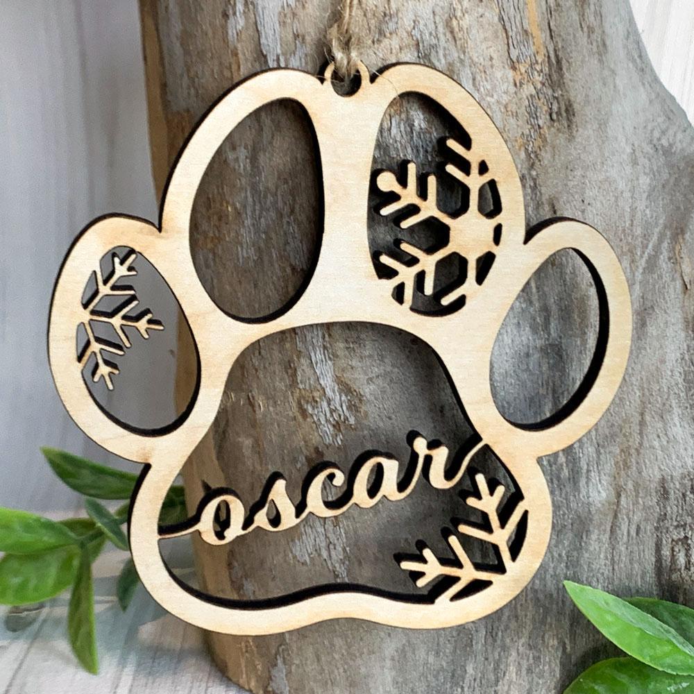 Cutout Custom Dog Paw Print Ornament Personalized with Your Dog's Name -  LemonsAreBlue