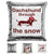 Dachshund Through The Snow Magic Sequin Pillow Pillow GLAM 