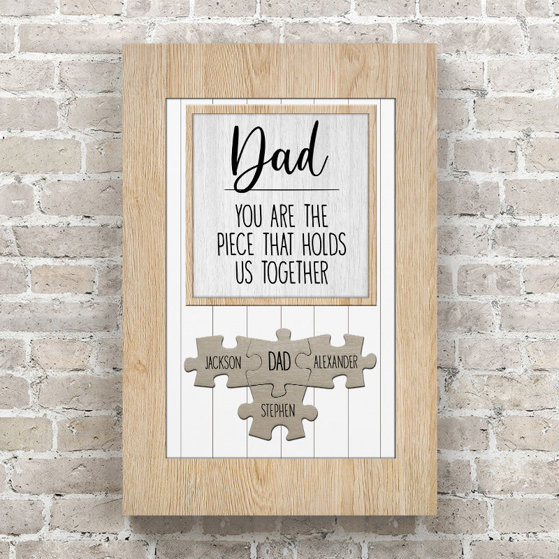 Custom Parents Gift, Mom And Dad Gift With Kids Name, Mom And Dad You Are  The Pieces That Hold Us Together Sign - Best Personalized Gifts For Everyone