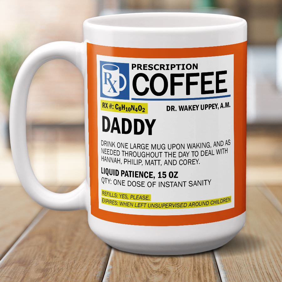 Personalized Funny Gift Prescription Bottle Double Sided Printed Mug